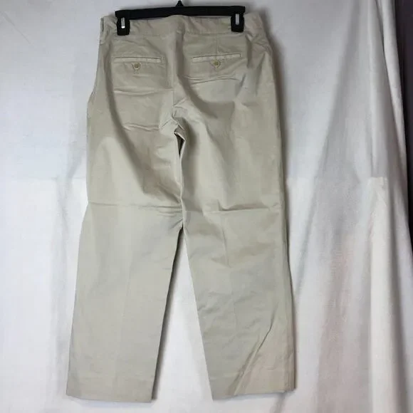 Talbots Pants Chino Womens Size 4 Stretch Khaki capris. C - Picture 2 of 7